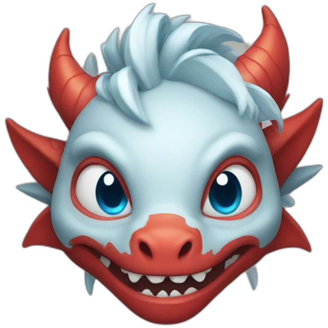 face red dragon with blue eyes emoji