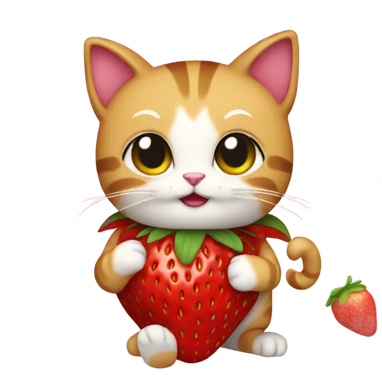 Cat wearing strawberry costume  emoji