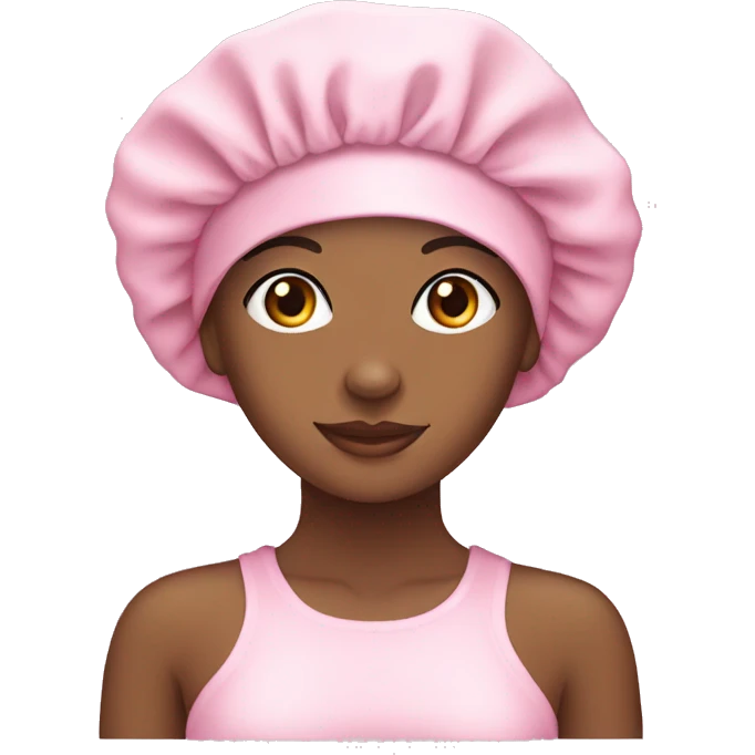 Pretty girl in light pink shower cap emoji