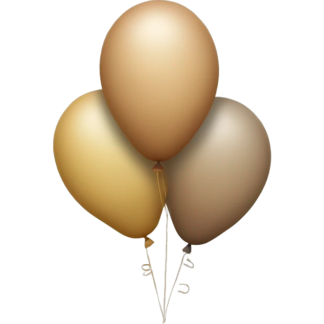 Three balloons, each a different shade of beighe emoji
