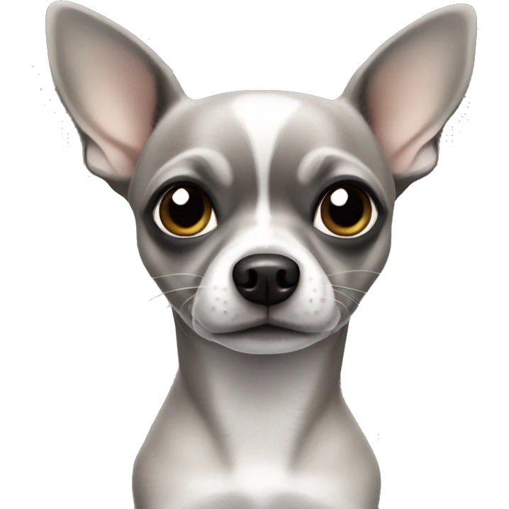 Grey chihuahua black nose emoji