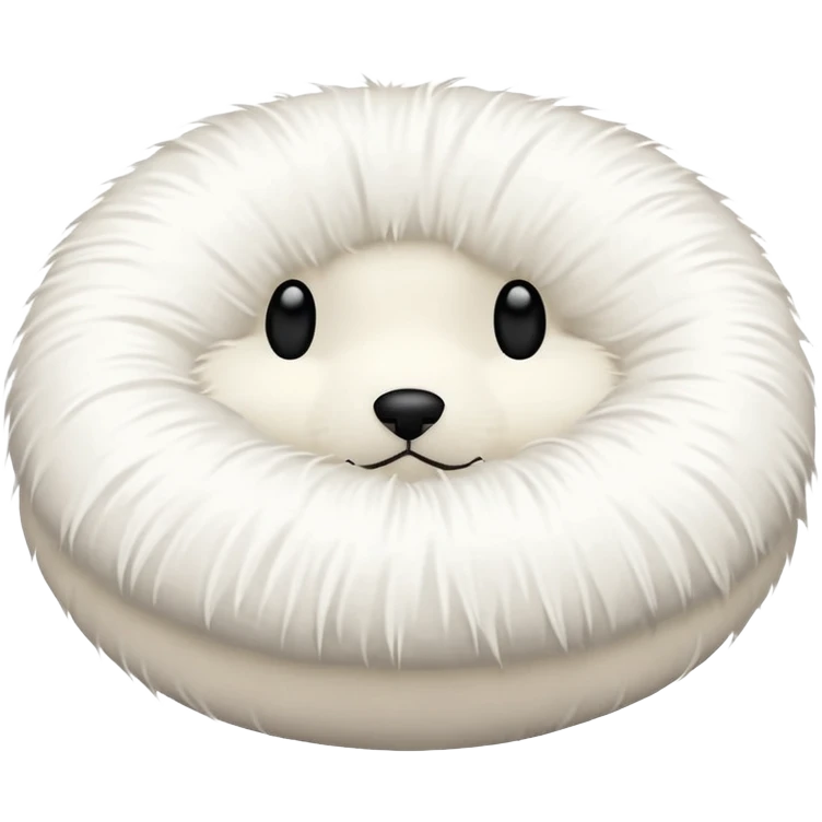 white round pillow made out of fur emoji