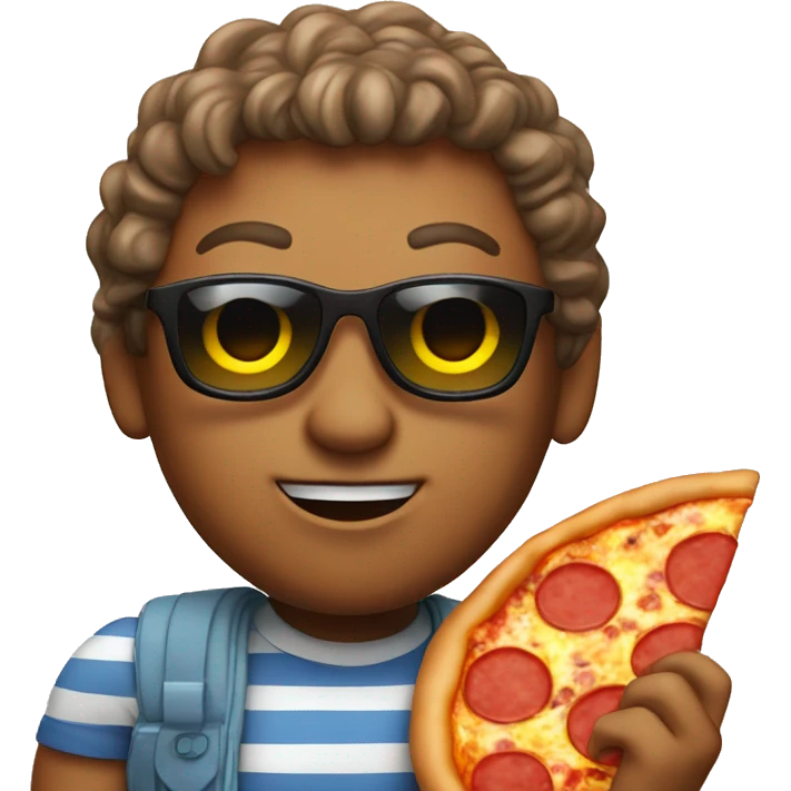 cool dude in the sun with a pizza emoji