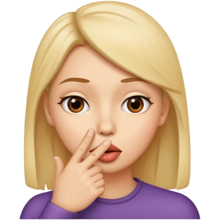 a face with a finger to lips, whispering, representing gossip emoji