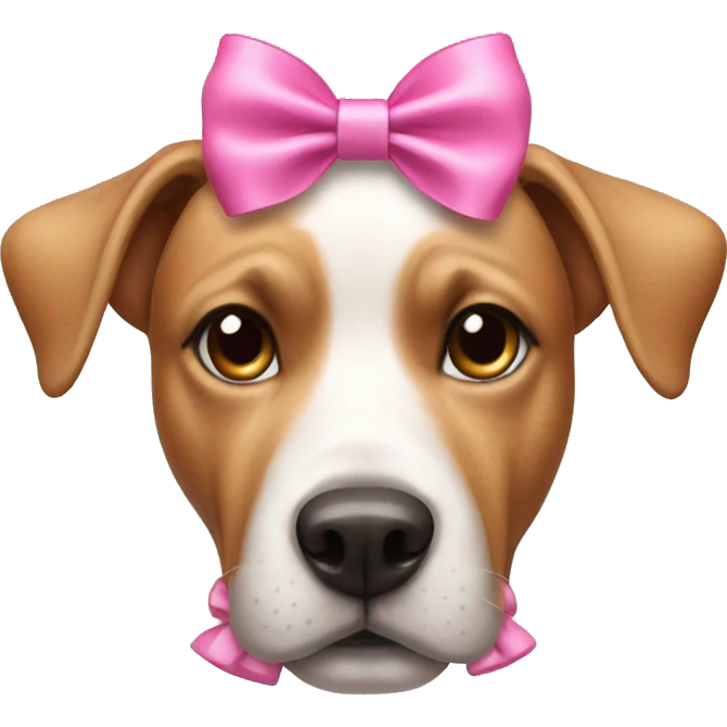 Dog with pink bow on head  emoji