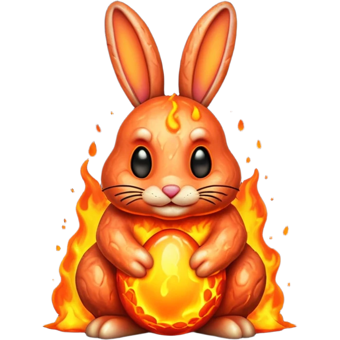 The Easter bunny made of lava  emoji