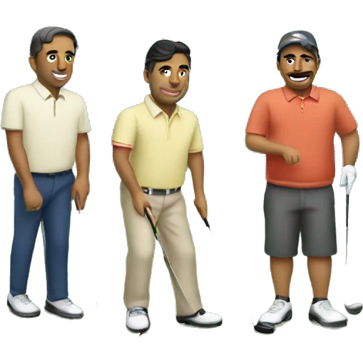 3 latino men golfing emoji
