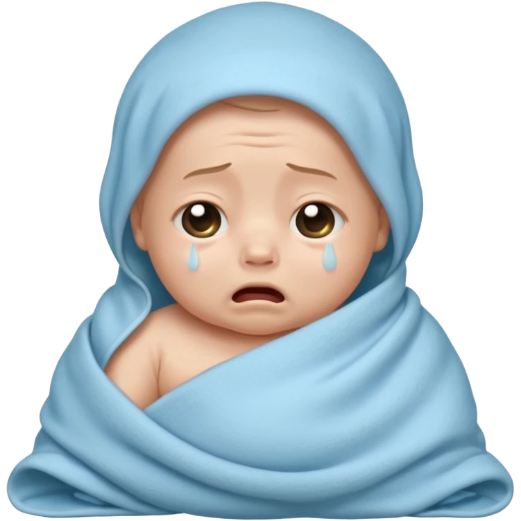 swaddled baby crying emoji