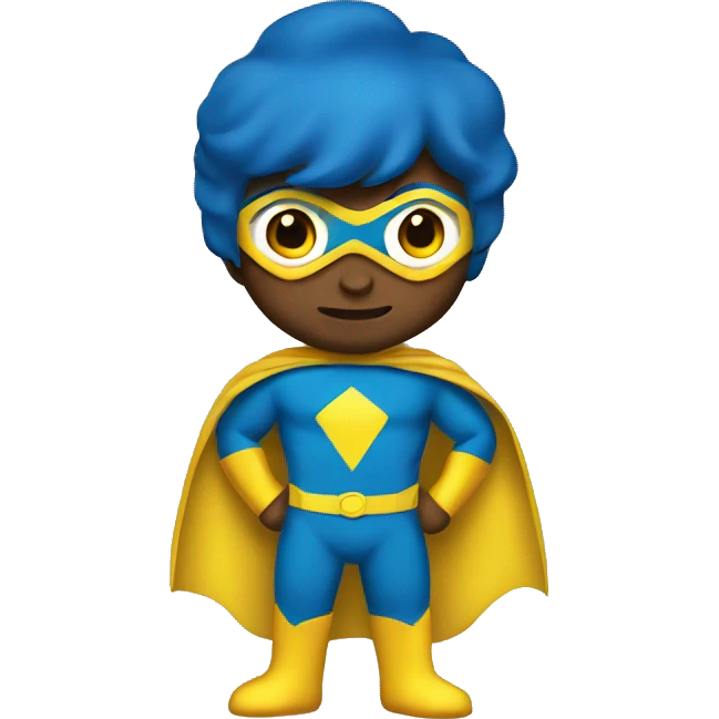 blue yellow superhero emoji