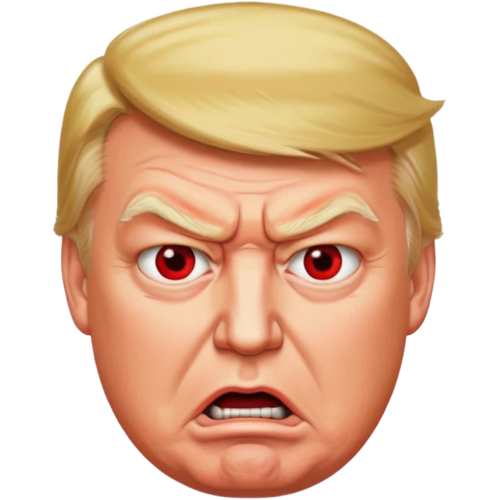 Donald Trump is vey very very furious. Red with anger. photorealistic emoji