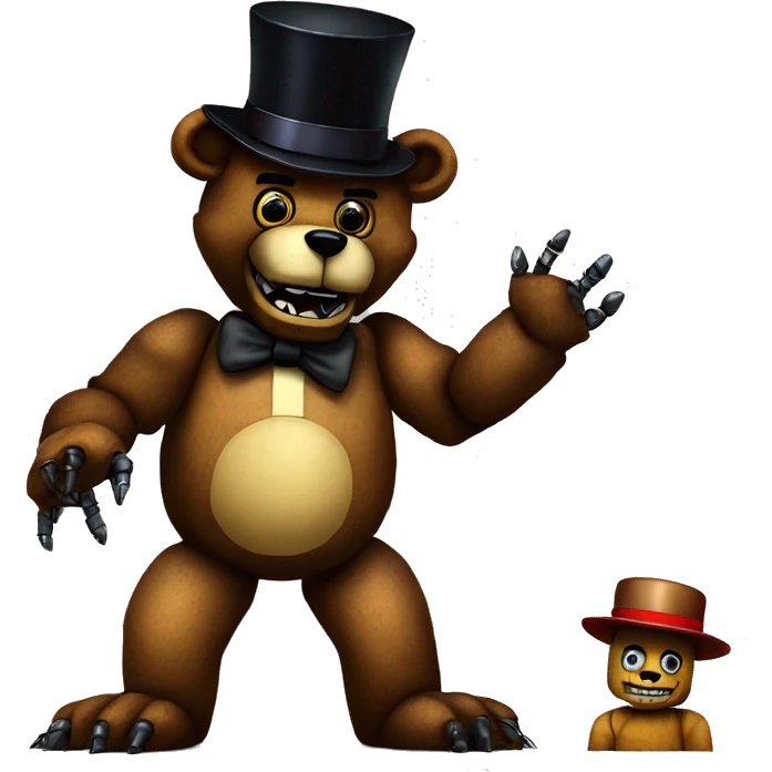 robotic bear with top hat fnaf freddy fazbear animatronic creepy emoji