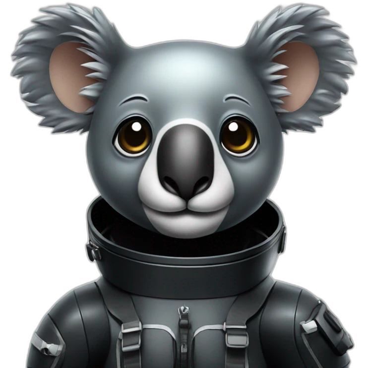 koala in black rubber shiny diving suit emoji