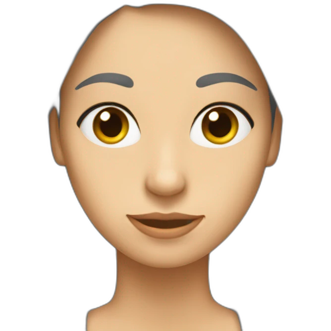 Mujer peli rubio largo, cara ovalada y ojos grises emoji