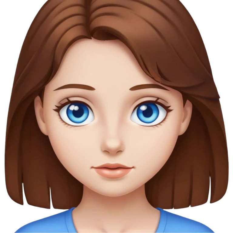A Girl with Brown hair and Blue eyes emoji