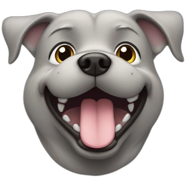 Fat happy grey dog emoji