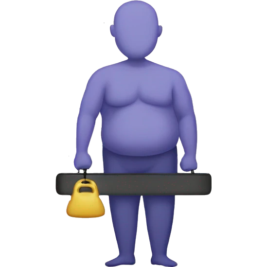 Person weighing his weight emoji