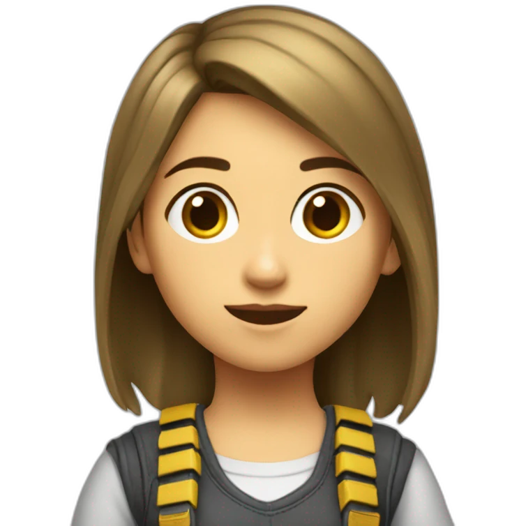 niña gamer cara de sorpresa full.body emoji