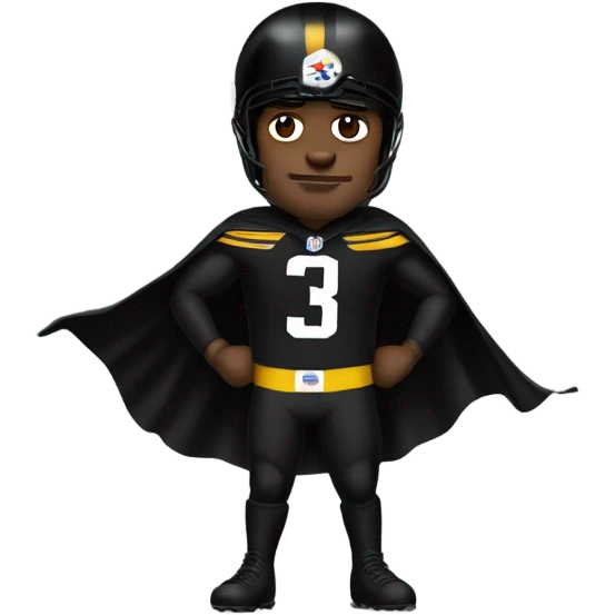 Jack Hamm Pittsburgh Steelers player in helmet and uniform with black cape. emoji