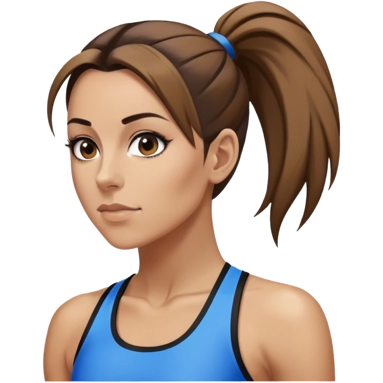 Melanie chisholm with a high ponytail wearing athletic attire emoji