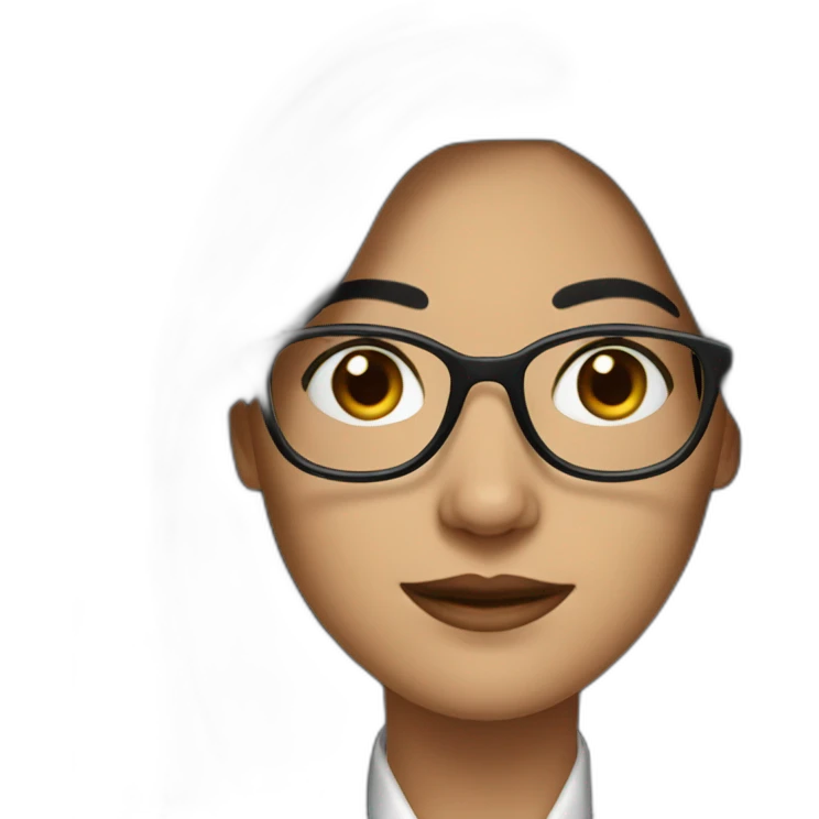 female lawyer with black long hair an glasses emoji
