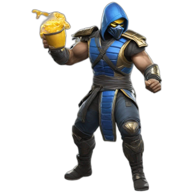 sub zero de mk11 tomando mate con scorpion emoji