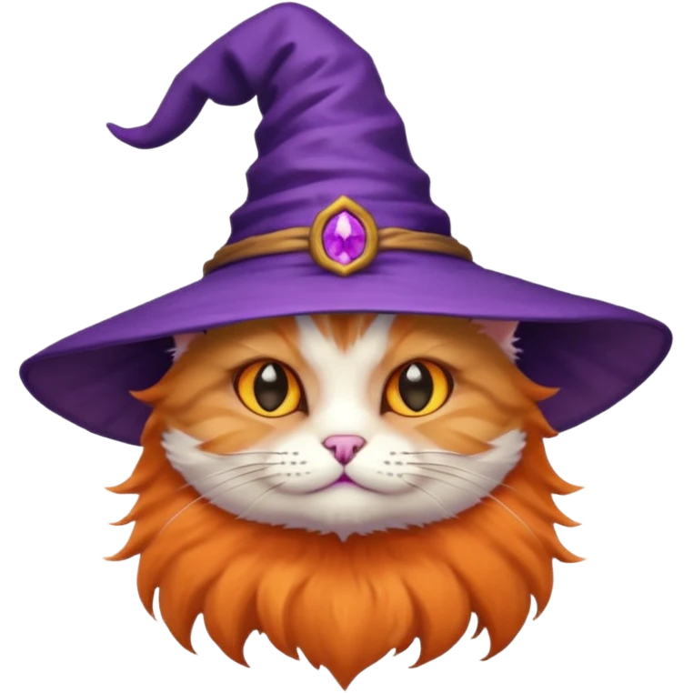 cat wear purple wicth hat emoji