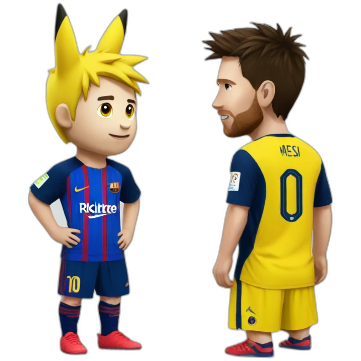 Messi en Pikachu emoji