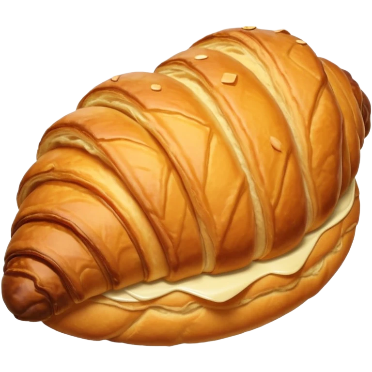 A croissant with a sole and a hat emoji