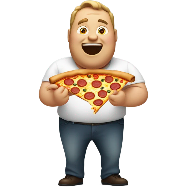fat guy eating pizza emoji