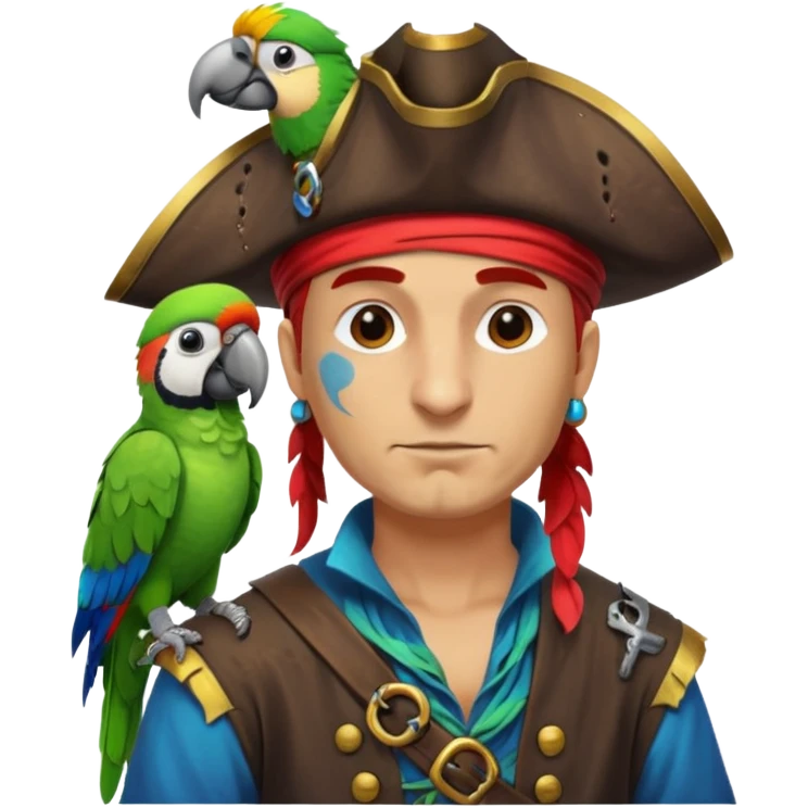 pirate and parrot emoji