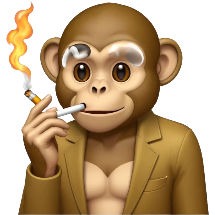 Monkey smoking a cig emoji