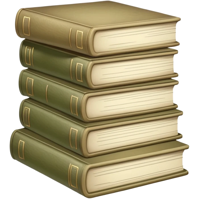 aesthetic book stack beige and light olive emoji