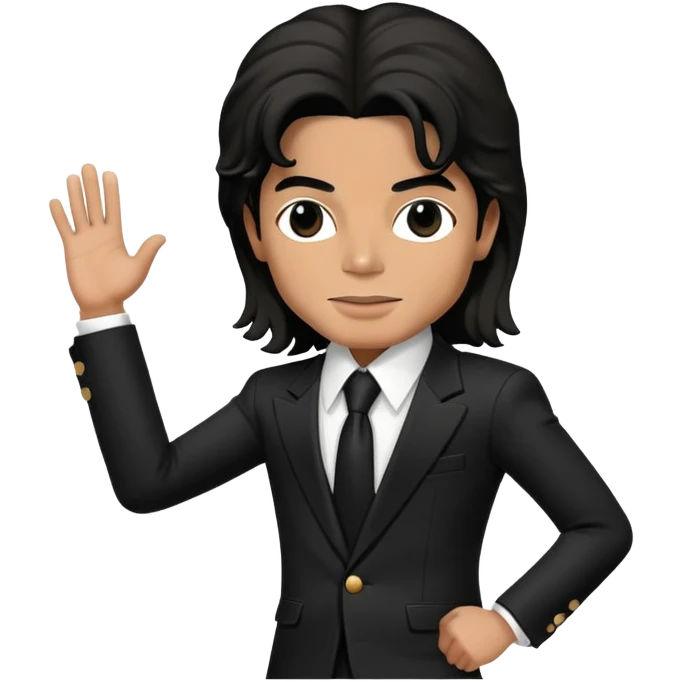 Michael Jackson with longer hair wearing black suit emoji