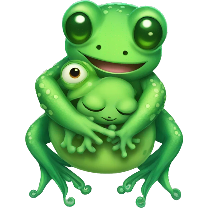 Frog hug octopus cute emoji