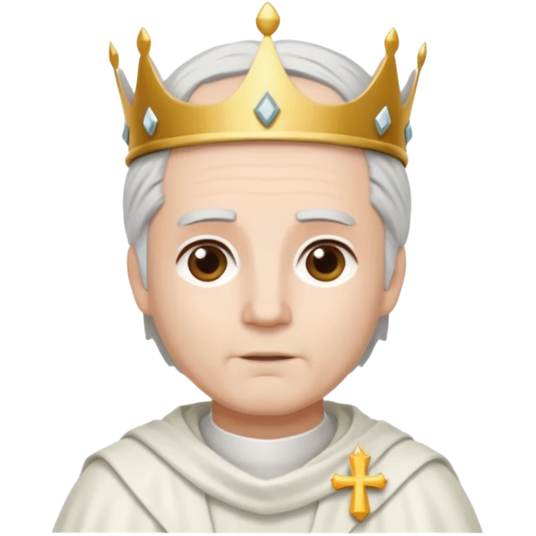 visage d'un pretre avec un couronne de cheveux et une toge emoji
