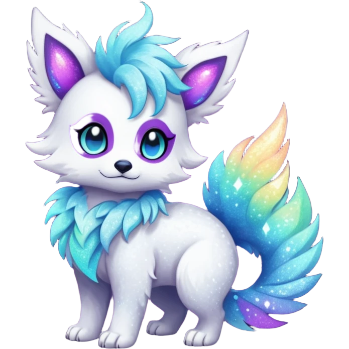 Cool cute Kawaii edgy fantasy animal sparkle fursona Fionbri creature by griffsnuff & LiLaiRa & Falvie full body emoji