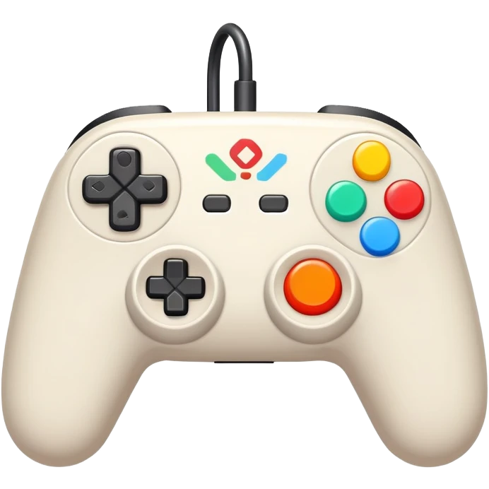 A cute cartoon joystick controller with pixel art details emoji