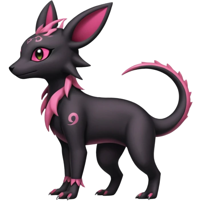 Shiny Dark Edgy Gothic Gloomy Futuristic Salandit-Umbreon-Shaymin-Delcatty-Hybrid (Full body) emoji