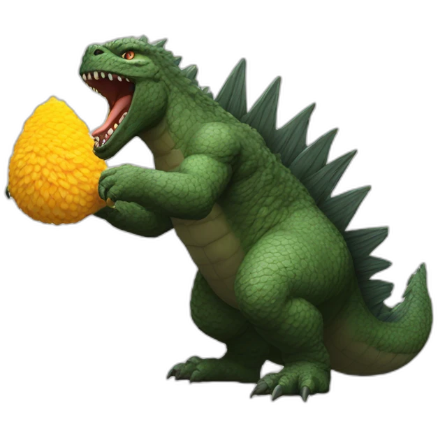 godzilla cenando una gallina emoji