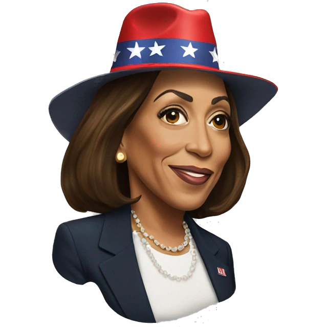 Kamala Harris in a MAGA hat emoji