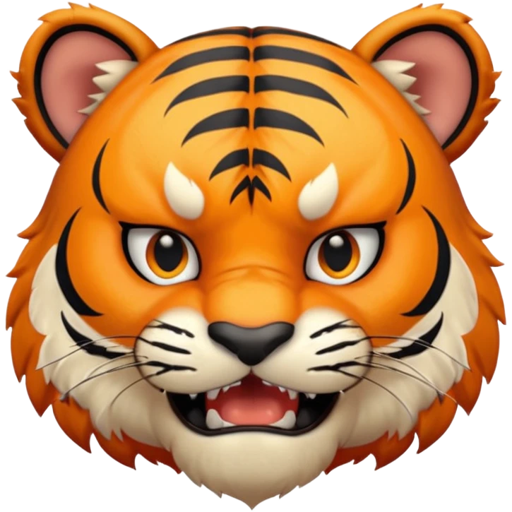 Cute small angry face tiger emoji