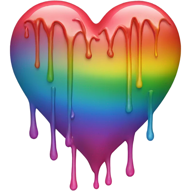 Rainbow dripping heart emoji