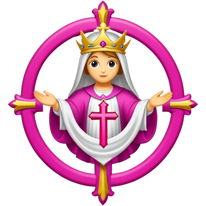 ave maria's emblem with a touch of majenta emoji