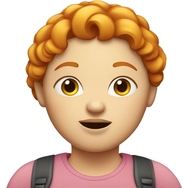 Fat fat ginger girl emoji
