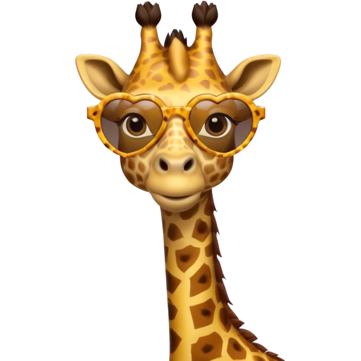 Giraffe with heart shape sunglasses emoji