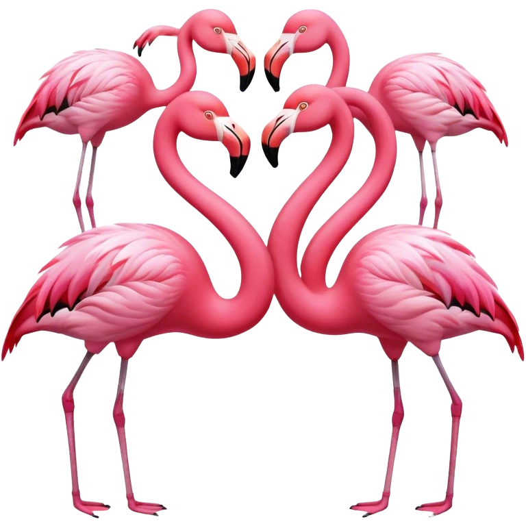 Heart flamingos emoji