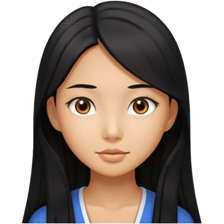 tanned asian girl with black long hair emoji