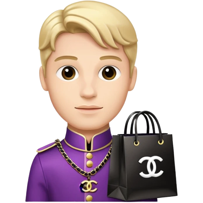 prince holding Chanel gift bags emoji