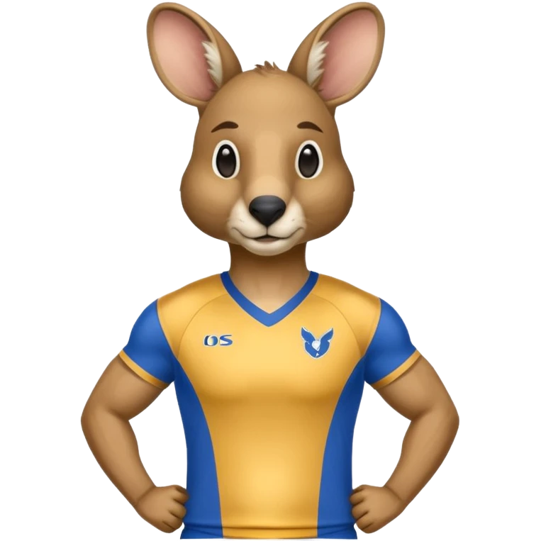 Kangaroo with blue and gold jersey emoji