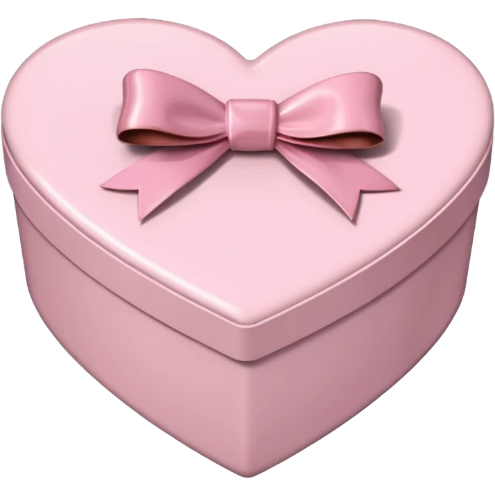 pale pink heart box, pale pink bow, filled with chocolates inside emoji